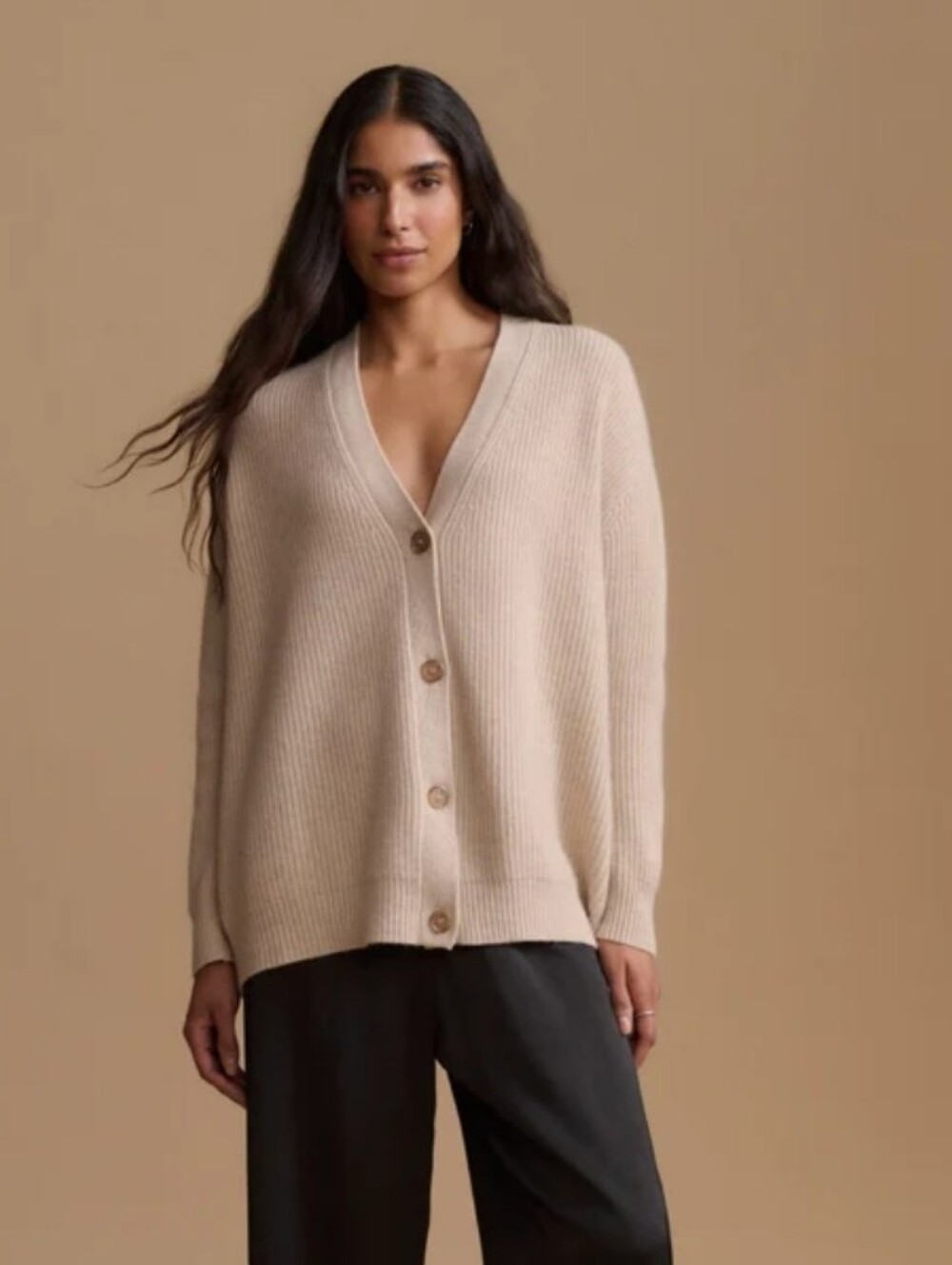 Jenni Kayne Cashmere Cocoon Cardigan Oatmeal XS Fits Oversized - Picture 9 of 9